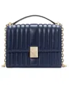Kate Spade Deco Quilted Leather Small Chain Shoulder Bag In Parisian Navy