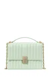 Kate Spade Deco Quilted Leather Small Chain Shoulder Bag In Pistachio Ice