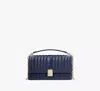 Kate Spade Deco Quilted Mini Flap Chain Crossbody In Parisian Navy