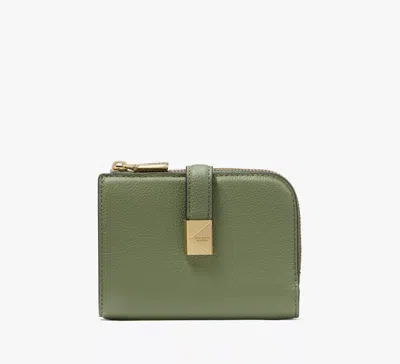 Kate Spade Deco Small Compact Wallet In Olive Leaf