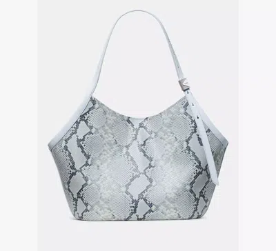Kate Spade Deco Snake Embossed Tulip Tote Bag In Blue