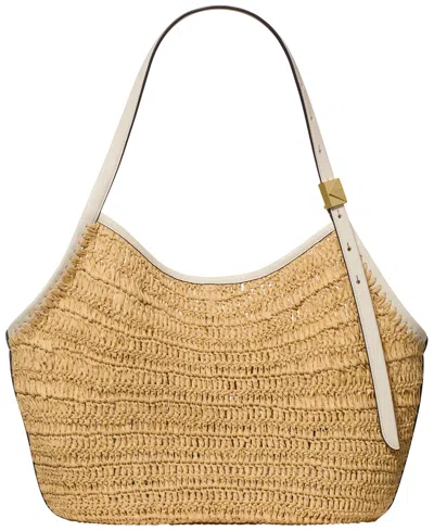 Kate Spade Deco Straw Tulip Extra-large Tote Bag In Brown