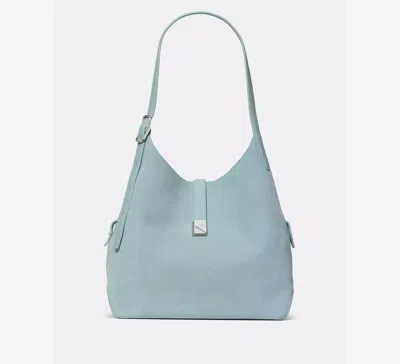 Kate Spade Deco Suede Large Shoulder Bag In Blue