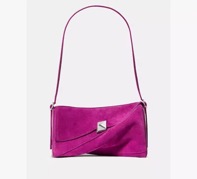 Kate Spade Deco Suede Twisted Flap Shoulder Bag In Red