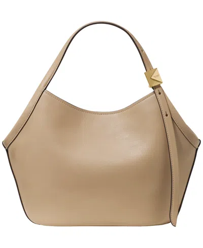 Kate Spade Deco Tulip Small Leather Tote Bag In Timeless Taupe