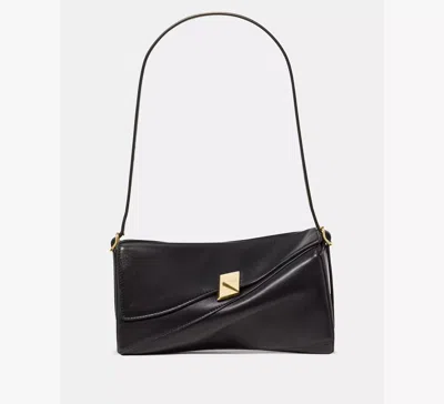 Kate Spade Deco Twisted Flap Shoulder Bag In Black
