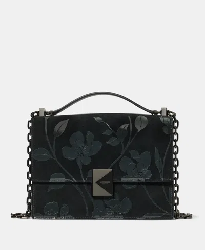Kate Spade Deco Uptown Blooms Printed Chain Shoulder Bag In Black