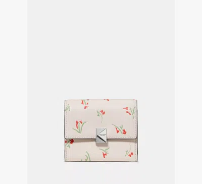 Kate Spade Deco Vibrant Buds Small Flap Wallet In Neutral