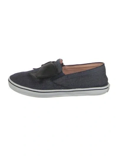 Pre-owned Kate Spade Denim Bow Accents Sneakers In Blue