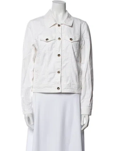 Pre-owned Kate Spade Denim Jacket In White
