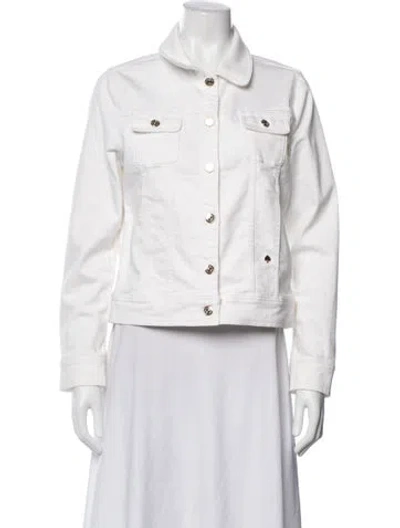 Pre-owned Kate Spade Denim Jacket In White