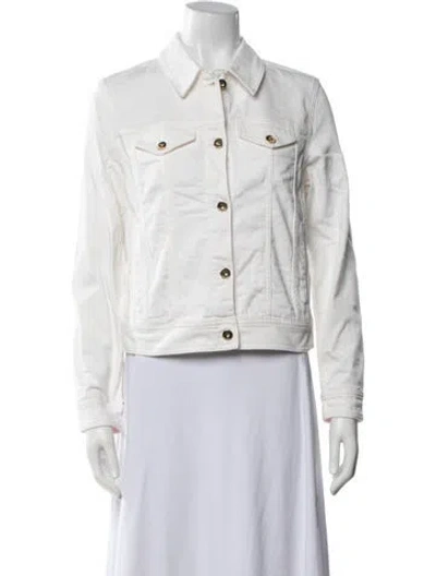 Pre-owned Kate Spade Denim Jacket In White