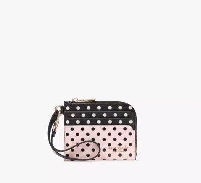 Kate Spade Devin Breezy Dot Coin Card Case Wristlet In Black