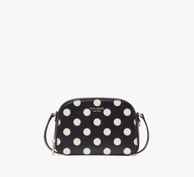 Kate Spade Devin Breezy Dot Double Zip Dome Crossbody In Black