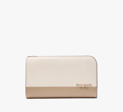 Kate Spade Devin Colorblocked Medium Bifold Wallet In Timeless Taupe