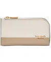 Kate Spade Devin Colorblocked Saffiano Leather Slim Bifold Wallet In Timeless T