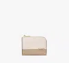 Kate Spade Devin Colorblocked Zip Card Case In Timeless Taupe