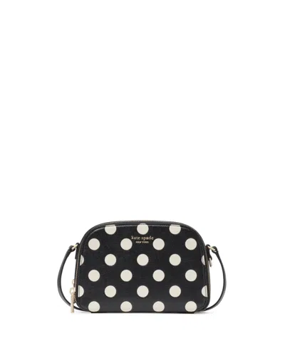 Kate Spade Devin Dot Double Zip Dome Crossbody Bag In Black Multi