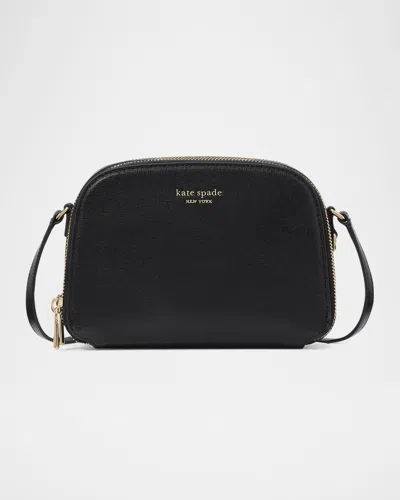 Kate Spade Devin Double-zip Leather Crossbody Bag In Black