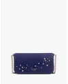 Kate Spade Devin Embellished Flap Chain Wallet In Deep Lake