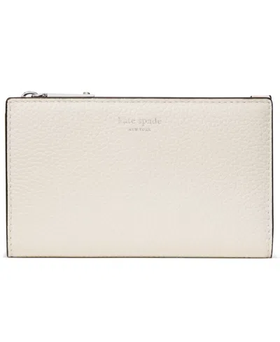 Kate Spade Devin Leather Bifold Wallet In Cashew Milk