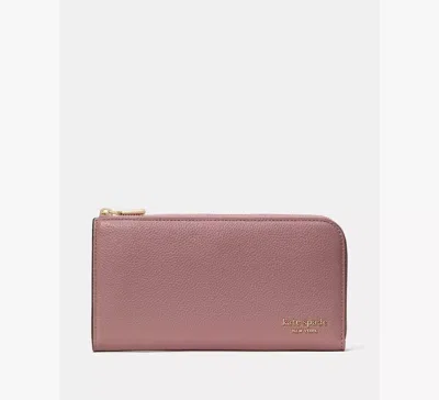 Kate Spade Devin Pebble Zip Around Continental Wallet In Pink