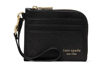 Kate Spade Devin Pebbled Leather Coin Card Case Wristlet Wallet Handbags Black: One Size