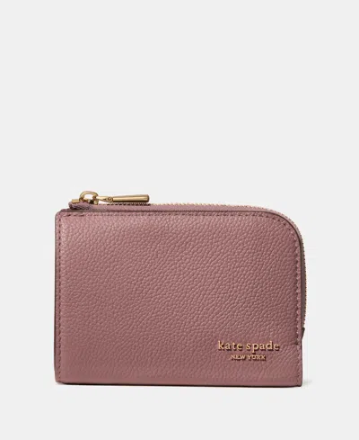 Kate Spade Devin Pebbled Leather Compact Wallet In Pink