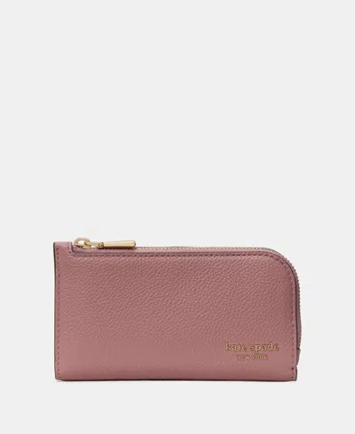 Kate Spade Devin Pebbled Leather Slim Bifold Wallet In Pink