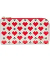 KATE SPADE DEVIN PIXEL HEARTS EMBOSSED SAFFIANO LEATHER ZIP-AROUND CONTINENTAL WALLET