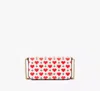 Kate Spade Devin Pixel Hearts Flap Chain Wallet In Cream