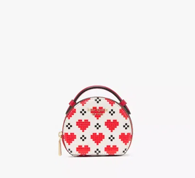Kate Spade Devin Pixel Hearts Jewelry Case In Cream
