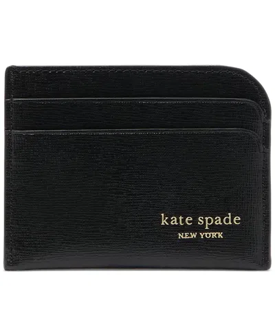 Kate Spade Devin Saffiano Leather Card Holder In Black