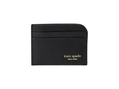Kate Spade Devin Saffiano Leather Card Holder Wallet Handbags Black: One Size