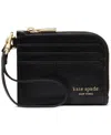 Kate Spade Devin Saffiano Leather Coin Card Case Wristlet In Black
