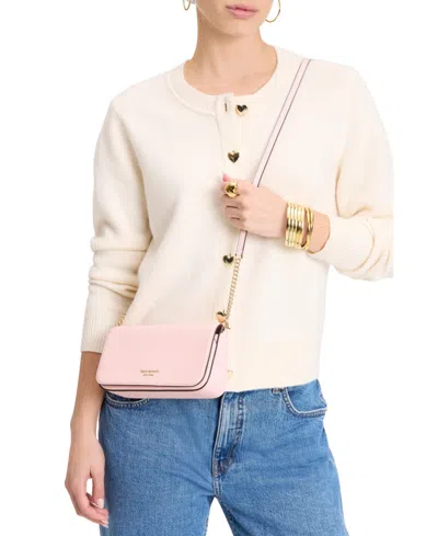 Kate Spade Devin Saffiano Leather Flap Chain Wallet In Pastry Pink