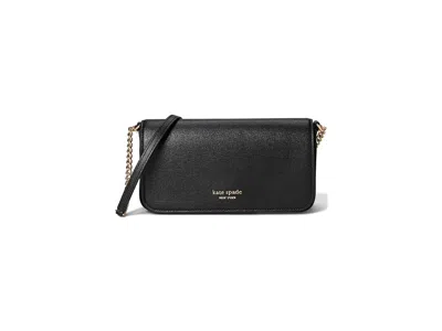 Kate Spade Devin Saffiano Leather Flap Chain Wallet Wallet Handbags Black: One Size