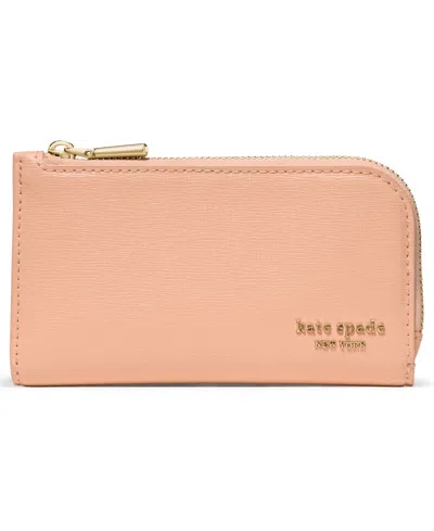 Kate Spade Devin Saffiano Leather Small Slim Bifold Wallet In Pink