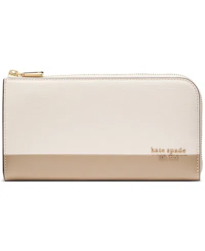 KATE SPADE DEVIN SAFFIANO LEATHER ZIP AROUND CONTINENTAL WALLET