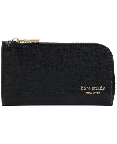 Kate Spade Devin Small Saffiano Leather Slim Bifold Wallet In Black