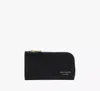 Kate Spade Devin Glitter Edge Saffiano Leather Slim Bifold Wallet In Black