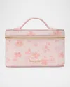 Kate Spade Devin Spring Pansies Leather Vanity Case In Blush Cloud Multi