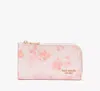 Kate Spade Devin Spring Pansies Small Bifold Wallet In Blush Cloud