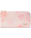 Kate Spade New York Devin Spring Pansies Zip Around Continental Wallet In Blush Cloud