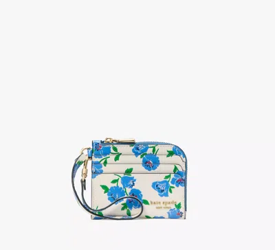 Kate Spade Devin Springtime Blooms Coin Card Case Wristlet In Cream