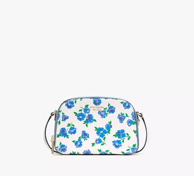 Kate Spade Devin Springtime Blooms Double Zip Dome Crossbody In Cream