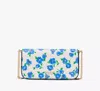 Kate Spade Devin Springtime Blooms Leather Wallet On Chain In Cream