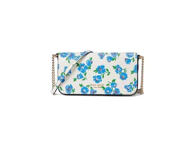 Kate Spade Devin Springtime Blooms Flap Chain Wallet Wallet Handbags Cream/multi: One Size In Brown