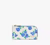 Kate Spade Devin Springtime Blooms Small Slim Bifold Wallet In Cream