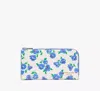 Kate Spade Devin Springtime Leather Zip-around Continental Wallet In Cream